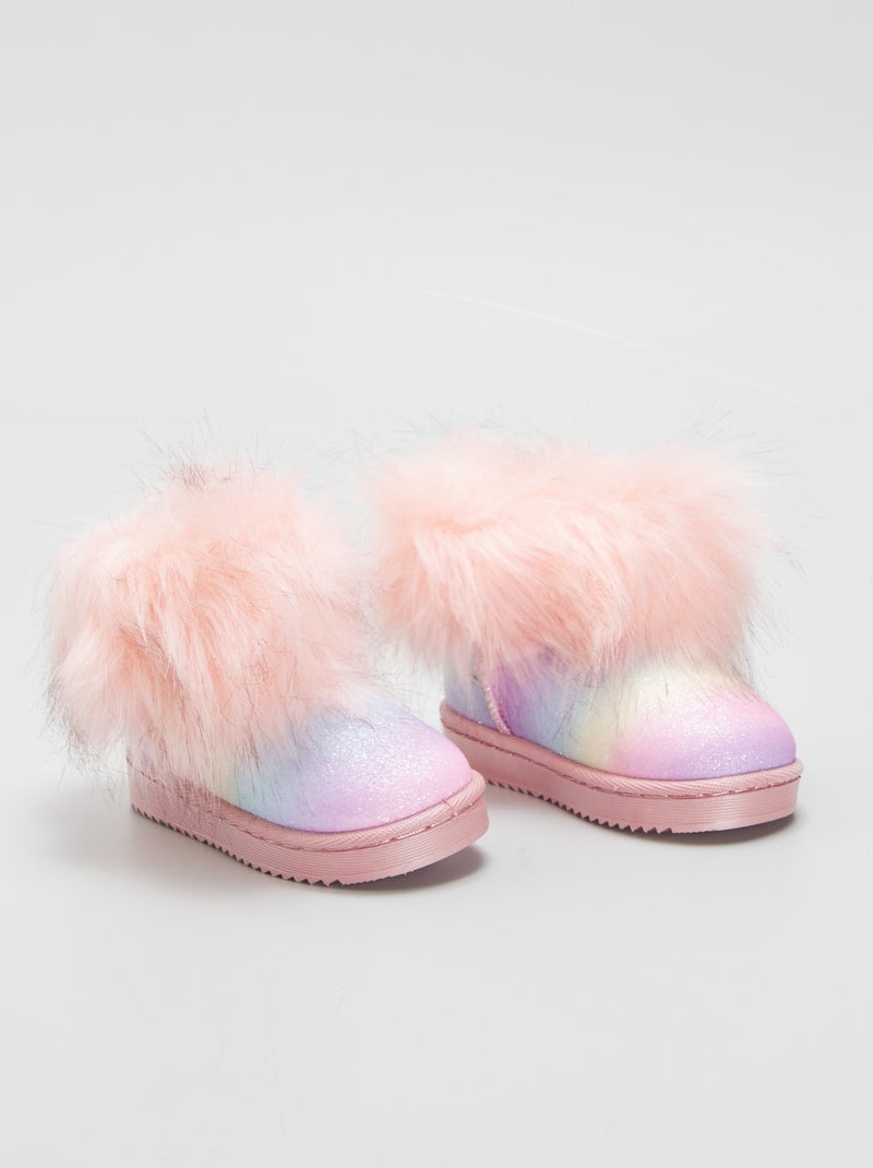 Gevoerde boots met pailletten BIEGE - Kiabi