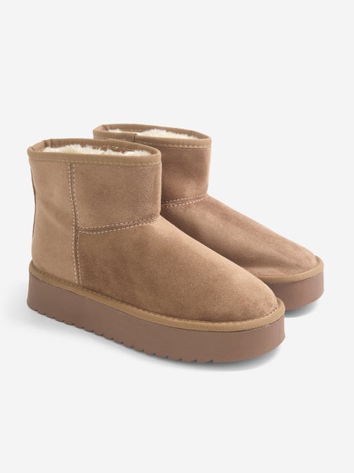 Gevoerde boots met sleehak - Kiabi Gevoerde boots met sleehak - Kiabi