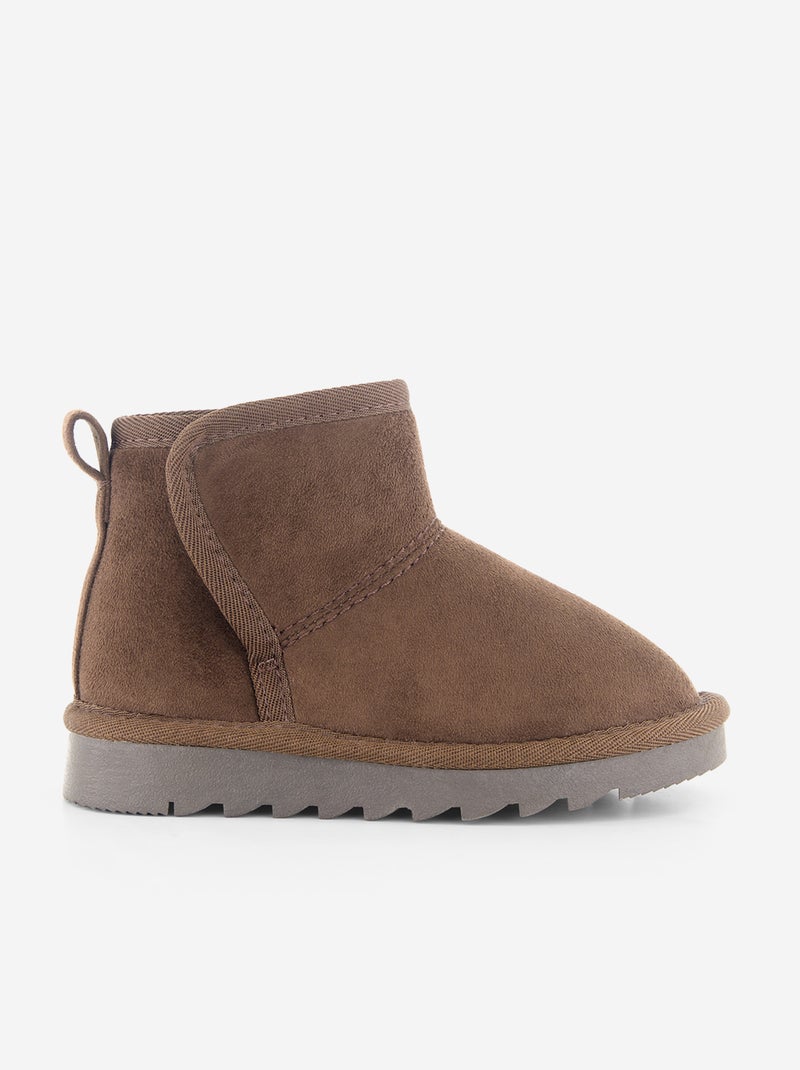 Gevoerde boots van suèdelook Bruin - Kiabi