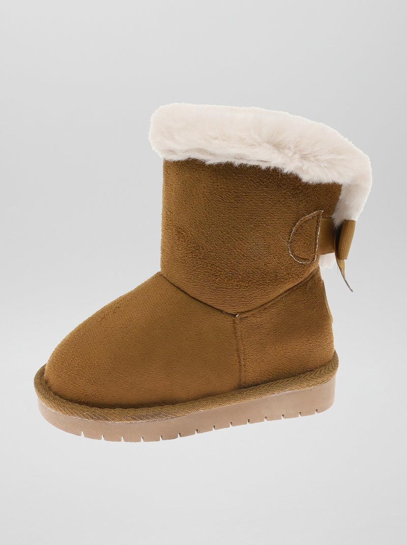 Gevoerde boots van suèdine BRUIN - Kiabi