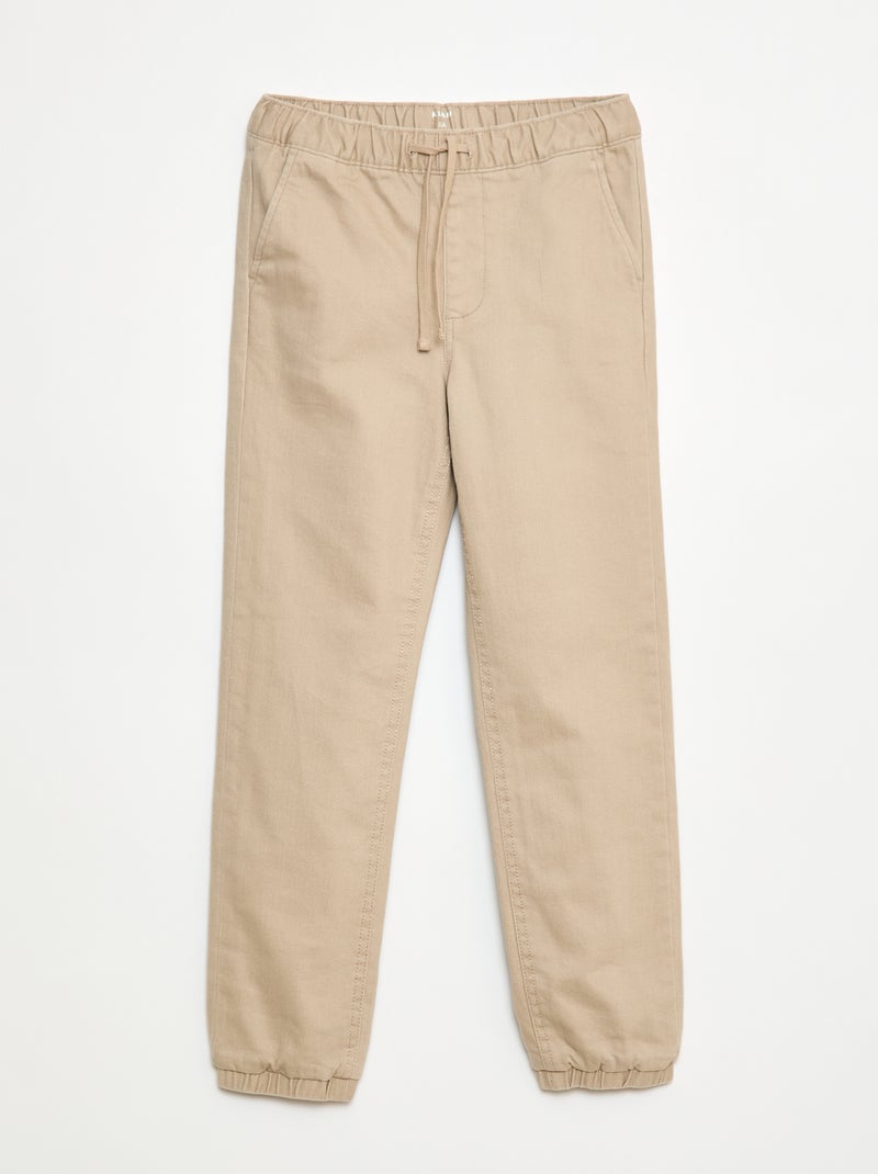 Gevoerde broek in joggingmodel Biege - Kiabi