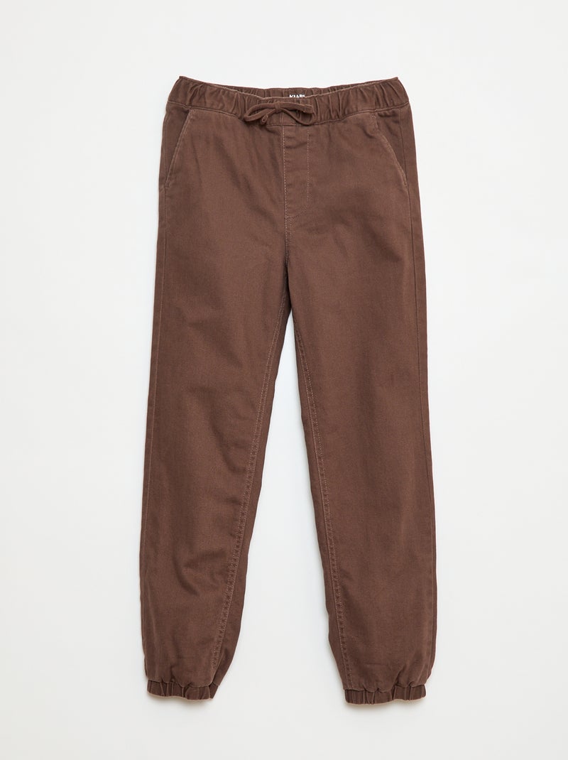 Gevoerde broek in joggingmodel bruin - Kiabi