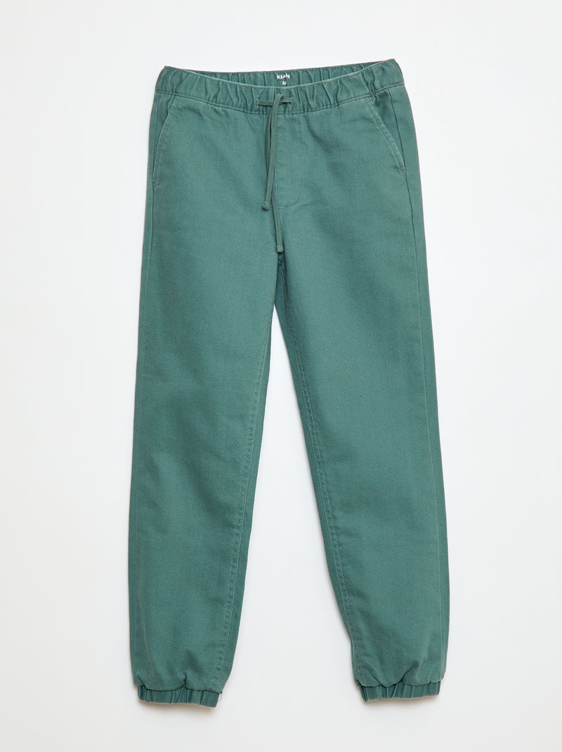 Gevoerde broek in joggingmodel Groen - Kiabi