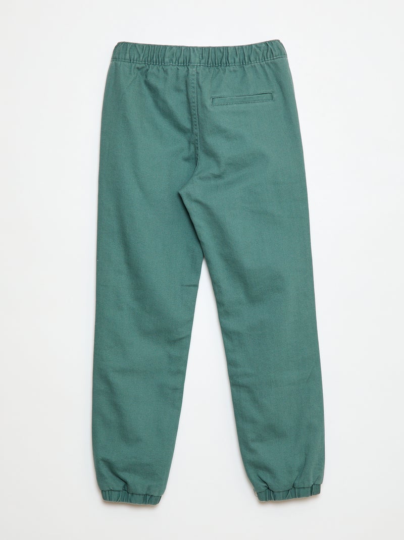 Gevoerde broek in joggingmodel Groen - Kiabi