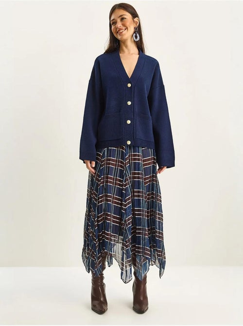 Gevoerde geruite midi-rok lucci - Kiabi Gevoerde geruite midi-rok lucci - Kiabi