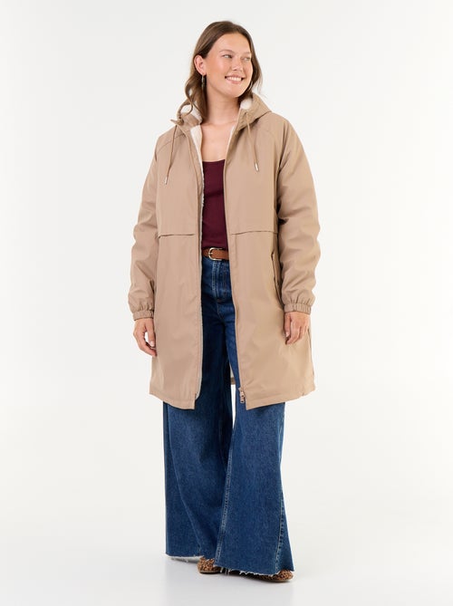 Gevoerde gummy parka met capuchon - Kiabi Gevoerde gummy parka met capuchon - Kiabi