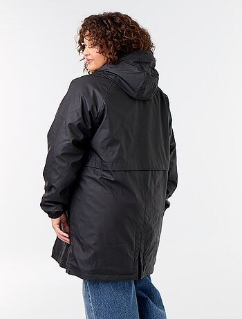 Gevoerde gummy parka met capuchon