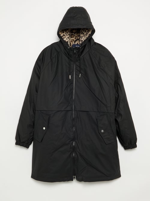 Gevoerde gummy parka met capuchon - Kiabi Gevoerde gummy parka met capuchon - Kiabi