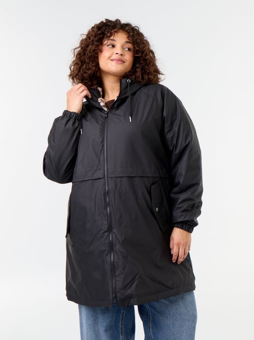 Gevoerde gummy parka met capuchon - Kiabi