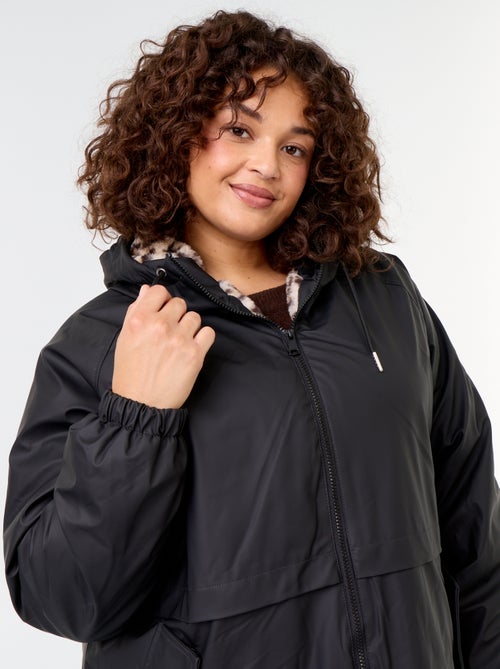 Gevoerde gummy parka met capuchon - Kiabi