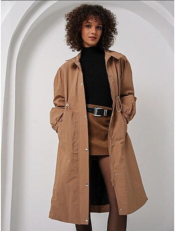 Gevoerde lange trenchcoat bdart