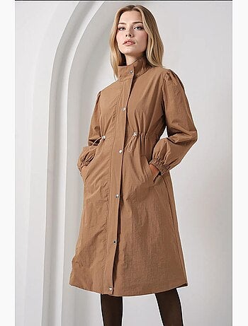 Gevoerde lange trenchcoat bdart