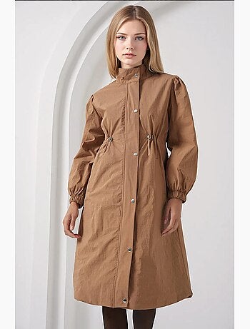 Gevoerde lange trenchcoat bdart