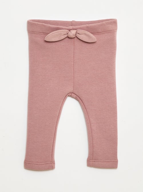 Gevoerde legging van fleece met strik - Kiabi