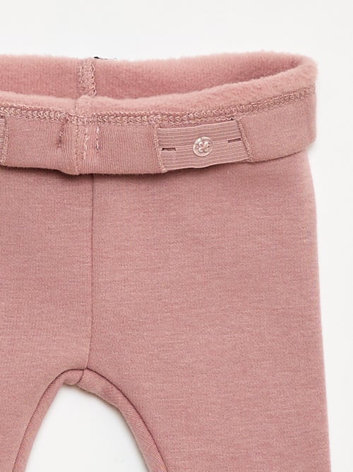 Gevoerde legging van fleece met strik - Kiabi