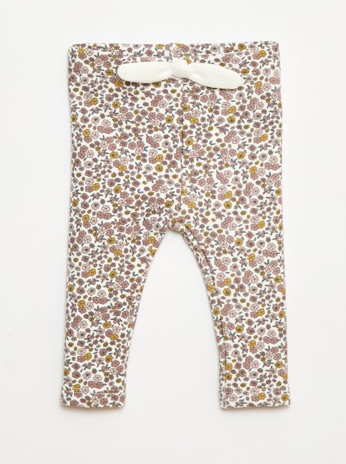 Gevoerde legging van fleece met strik - Kiabi