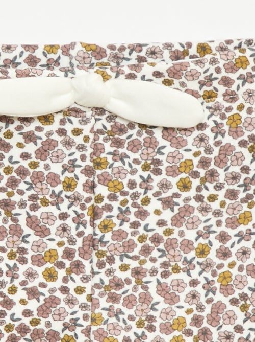 Gevoerde legging van fleece met strik - Kiabi