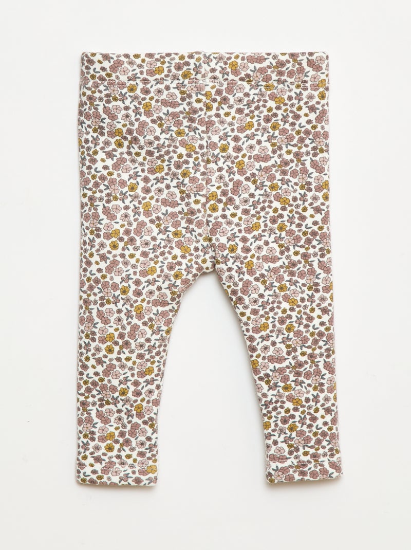 Gevoerde legging van fleece met strik Wit - Kiabi