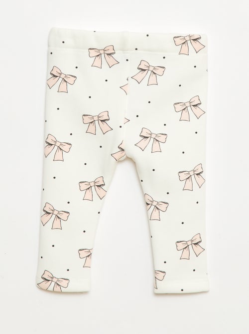 Gevoerde legging van fleece met strik - Kiabi