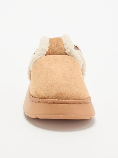 Gevoerde muilpantoffels van suèdelook met brede zool - Kiabi Gevoerde muilpantoffels van suèdelook met brede zool - Kiabi