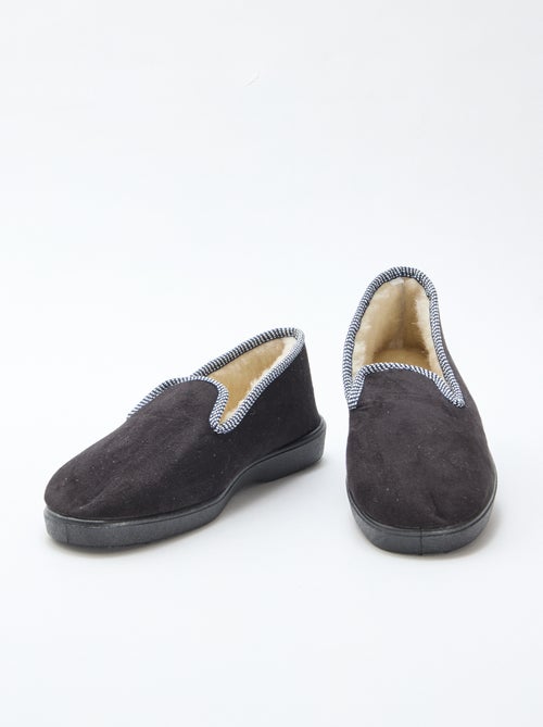 Gevoerde pantoffels met contrastboordje - Kiabi