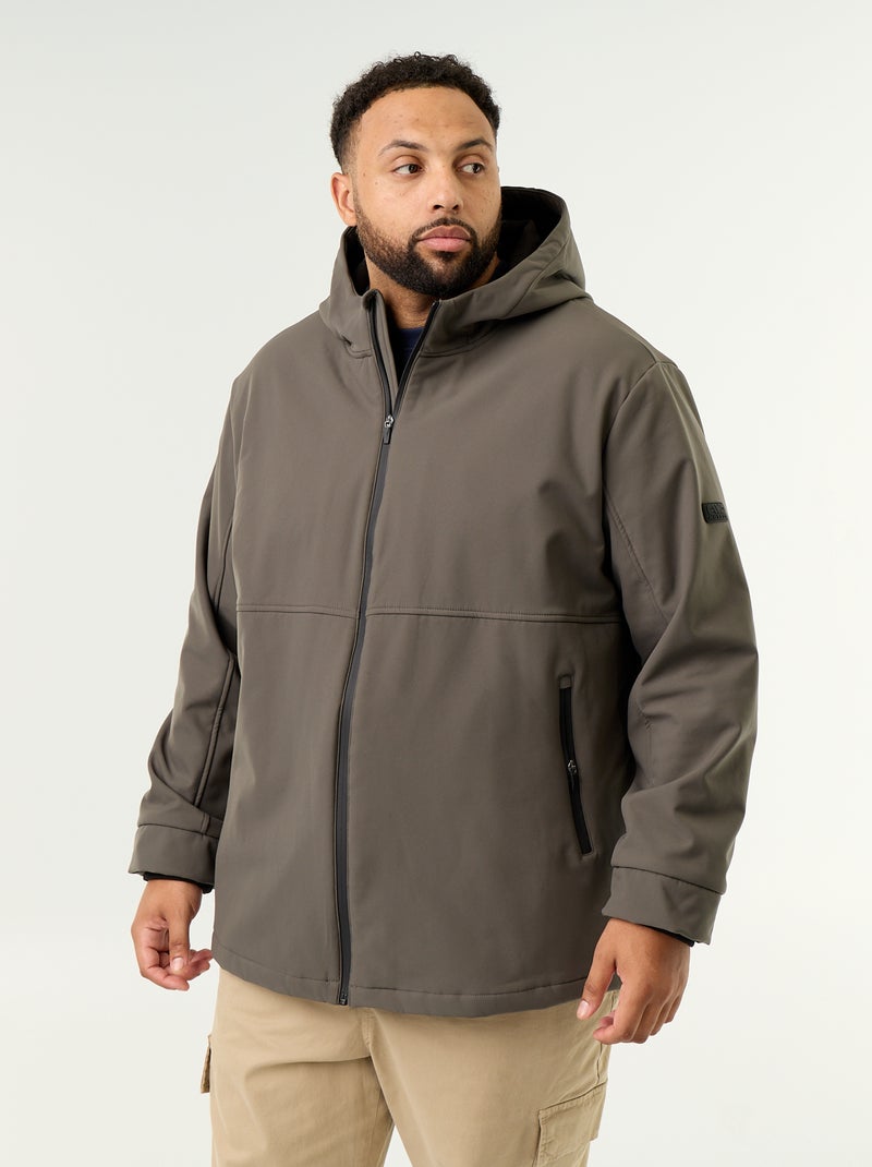Gevoerde parka met capuchon Kaki - Kiabi