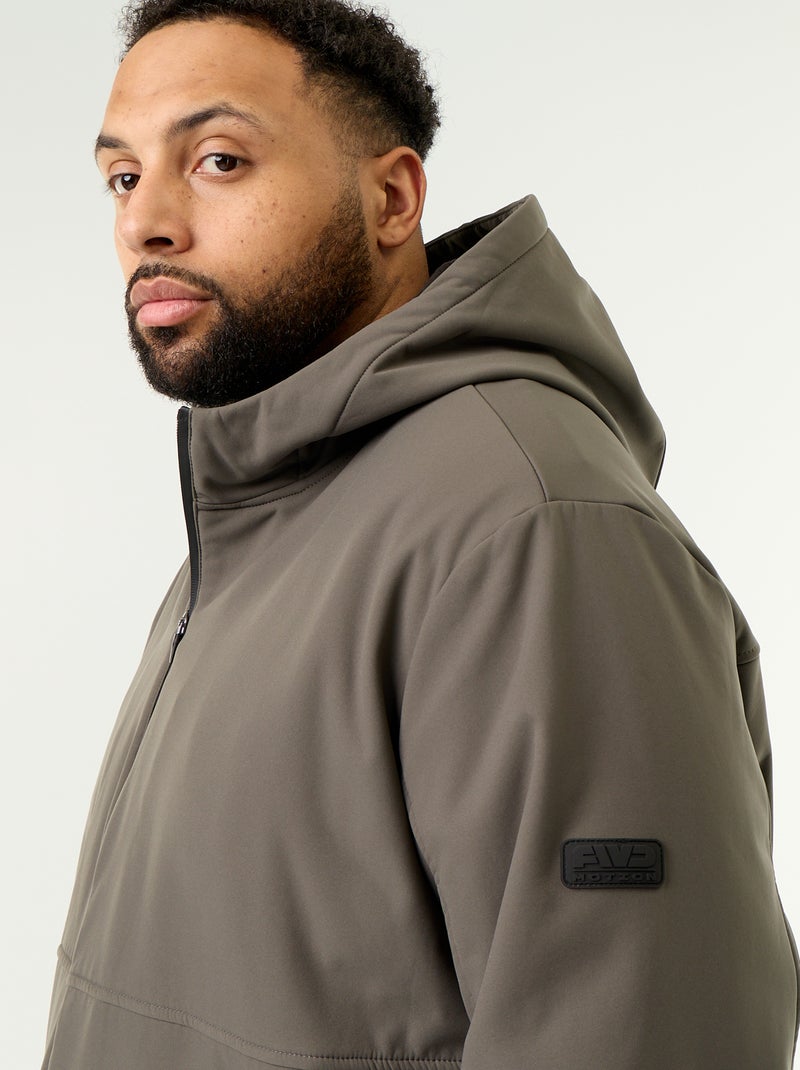 Gevoerde parka met capuchon Kaki - Kiabi