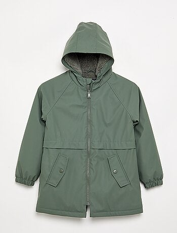 Gevoerde parka met schapenvachteffect