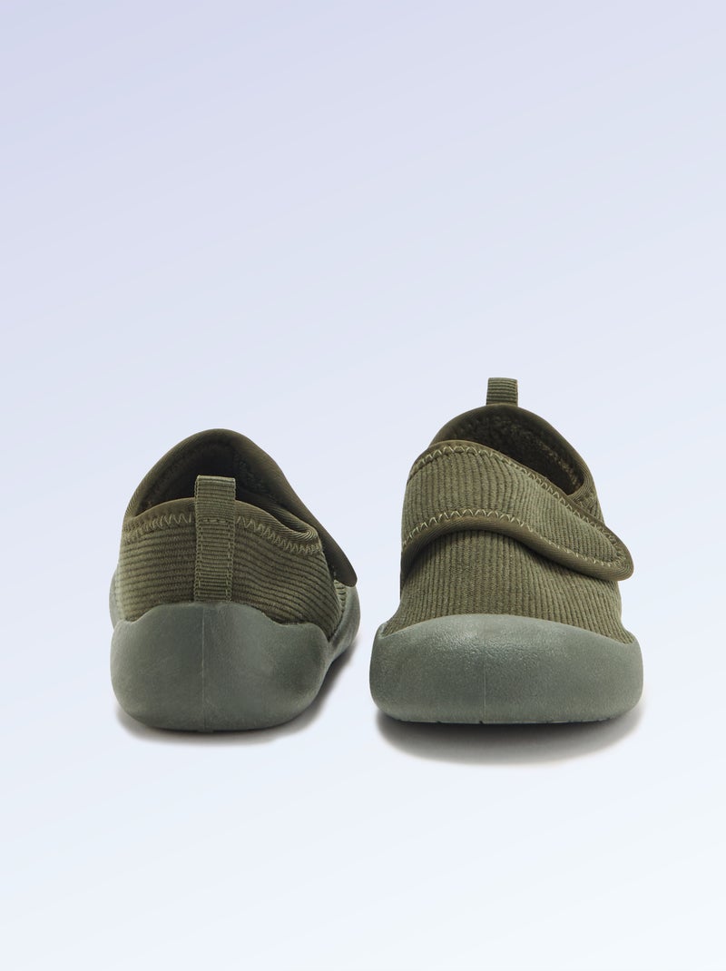 Gevoerde soepele 'Kitchoun' barefoot slofjes Kaki - Kiabi