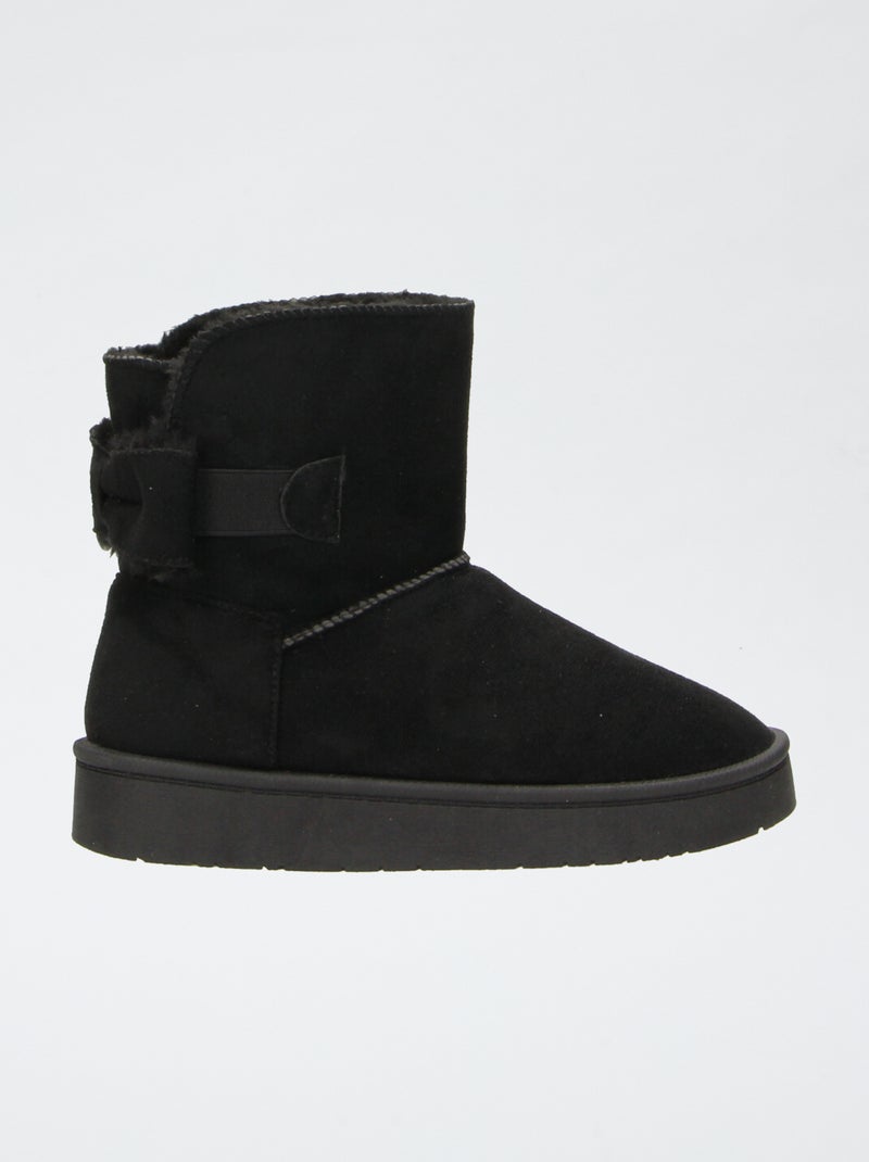 Gevoerde suèdine boots Zwart - Kiabi