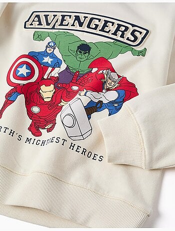 Gevoerde sweater met avengers-reliëfprint
