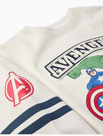 Gevoerde sweater met avengers-reliëfprint
