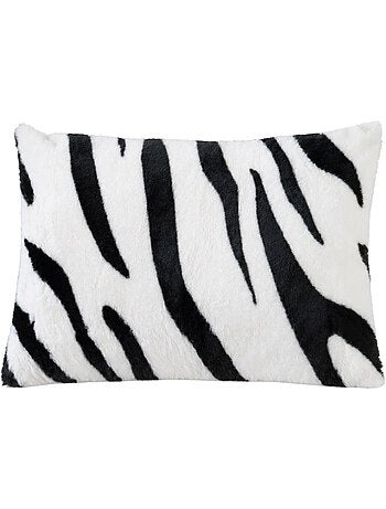 Gevuld kussen met zebraprint en een achterkant van fluweel