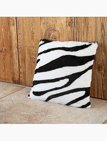 Gevuld kussen met zebraprint en een achterkant van fluweel