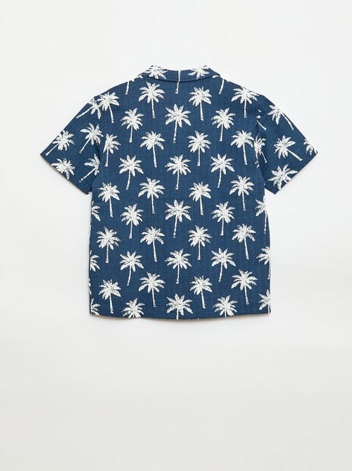 Gewafeld overhemd met korte mouwen - Kiabi