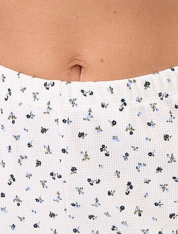 Gewafelde 2-delige pyjama: T-shirt + broek met motief