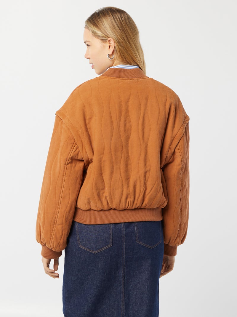 Gewatteerd 2-in-1 jasje met afneembare mouwen BRUIN - Kiabi