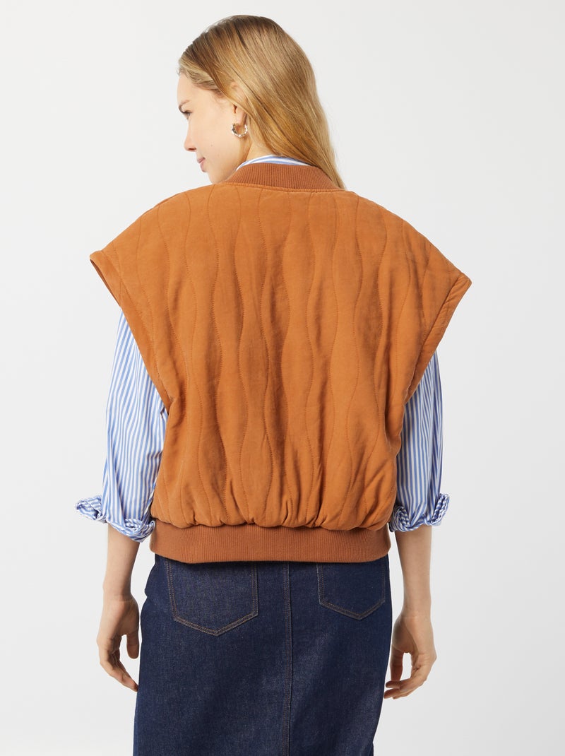 Gewatteerd 2-in-1 jasje met afneembare mouwen BRUIN - Kiabi