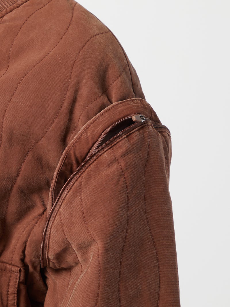 Gewatteerd 2-in-1 jasje met afneembare mouwen ROOD - Kiabi