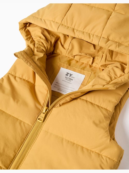 Gewatteerd bodywarmer met capuchon en rits aan de voorkant - Kiabi