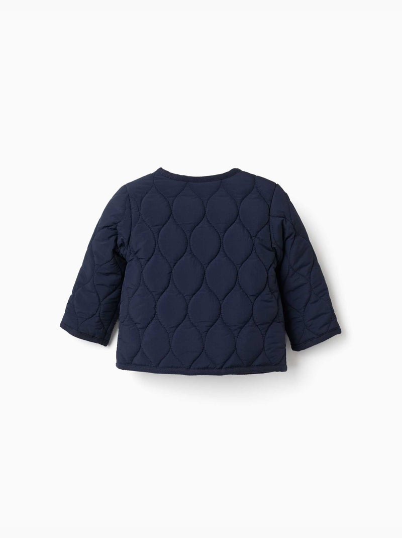 Gewatteerd jasje met drukknoopsluiting Donkerblauw - Kiabi