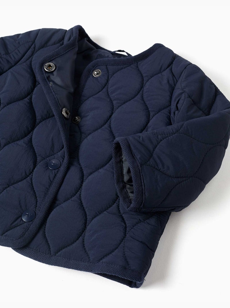 Gewatteerd jasje met drukknoopsluiting Donkerblauw - Kiabi