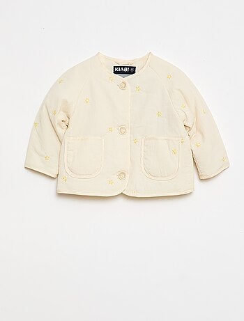 Gewatteerd jasje met ronde hals van waterafstotende stof