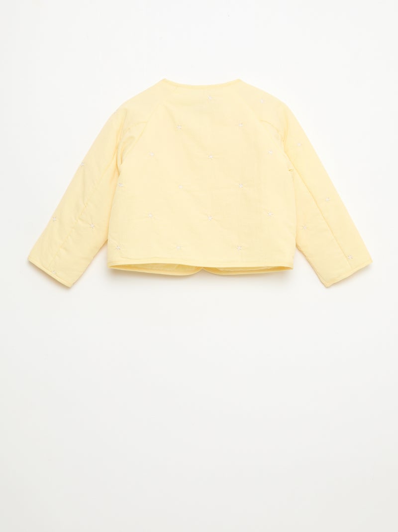 Gewatteerd jasje met ronde hals van waterafstotende stof Geel - Kiabi