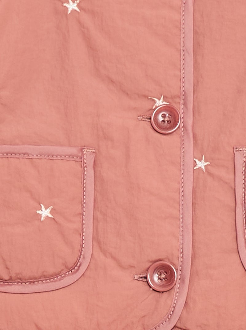 Gewatteerd jasje met ronde hals van waterafstotende stof Rose - Kiabi