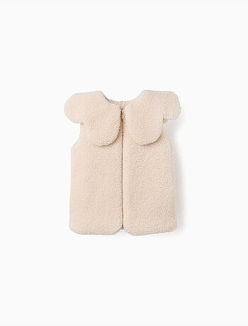 Gewatteerd sherpa vest met maxi kraag