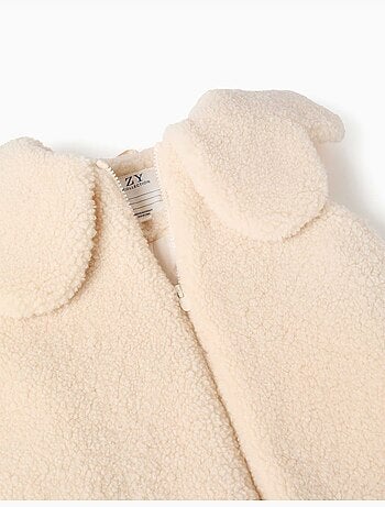 Gewatteerd sherpa vest met maxi kraag