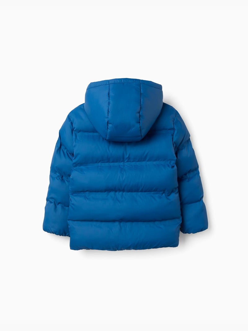 Gewatteerd thermisch jack met capuchon en zakken Blauw Blauw - Kiabi