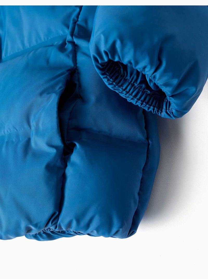 Gewatteerd thermisch jack met capuchon en zakken Blauw Blauw - Kiabi