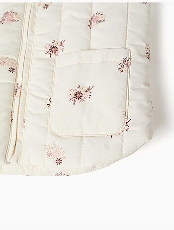 Gewatteerd vest met bloemenpatroon en zakken